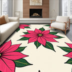 Radiant Pink Poinsettia Garden Rug