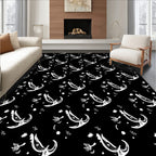 White Banana Peel Scatter Black Rug