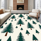 Dark Green Pine Forest Scattered Rug