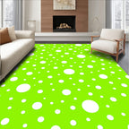 Bright Green White Polka Dot Surface Rug