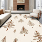 Brown Pine Trees Folk Art Rug