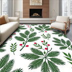 Green Fern with Red Berries Rug