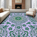 Emerald Vine Mandala Lavender Rug