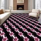 Pink Petal Ribbon Repeating Pattern Rug