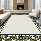 Emerald Yellow Floral Border Rug