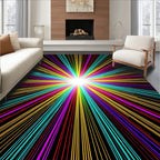 Vibrant Rainbow Burst Sunray Rug