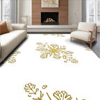 Golden Snowflake Botanical Outline Rug