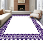 Deep Purple Ornate Laurel Frame Rug