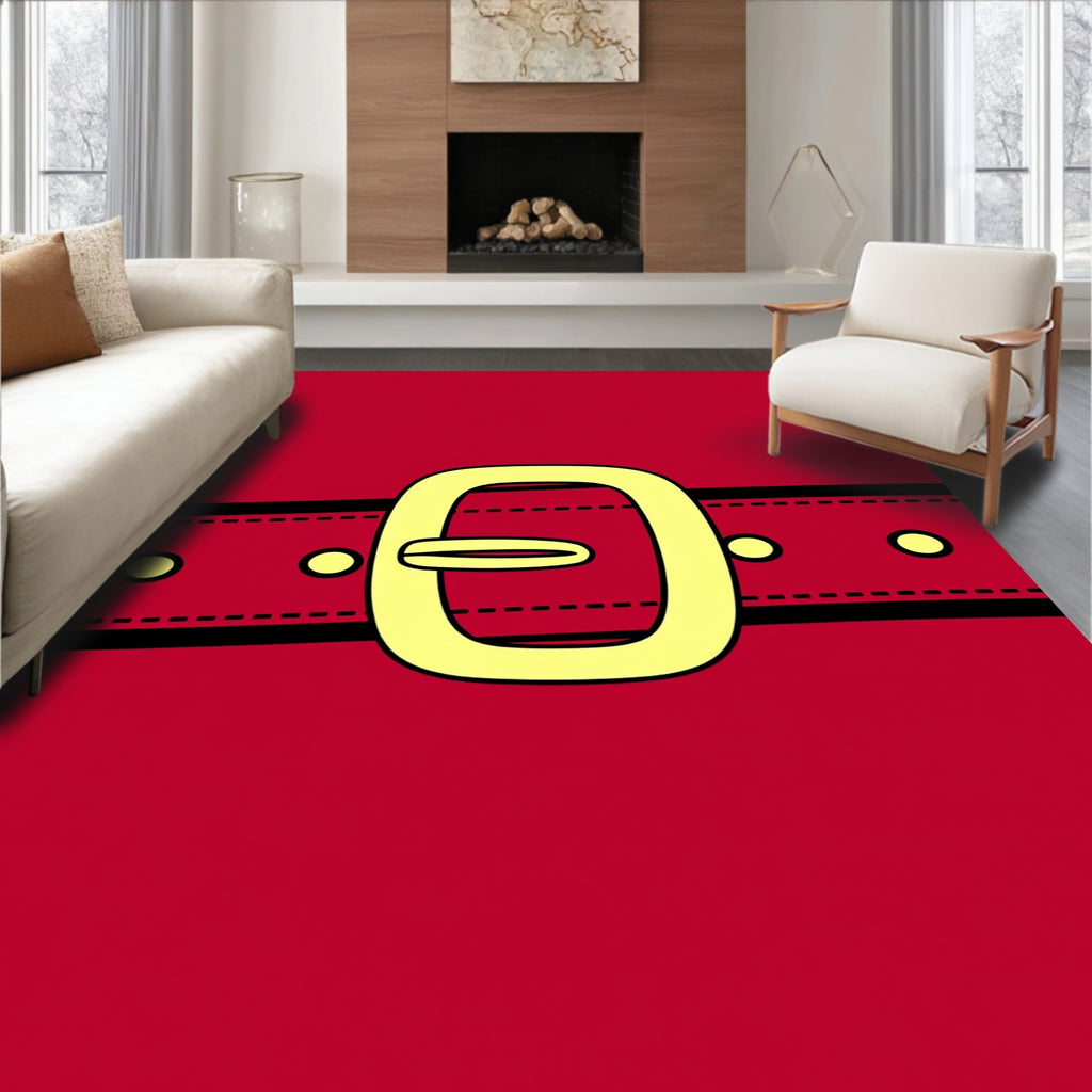 Classic Red Yellow Belt Buckle Rug