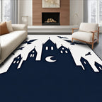 Gothic Castle Moon Bat Silhouette Rug