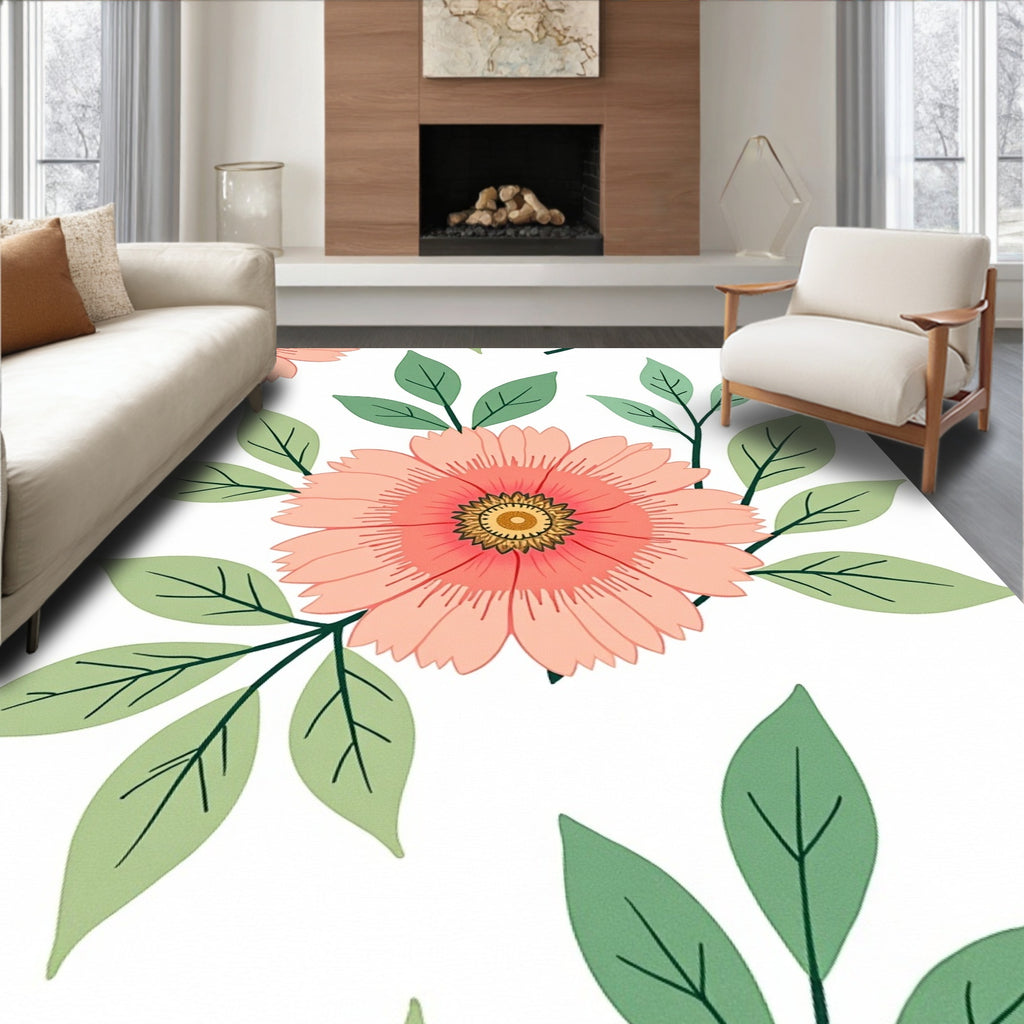 Coral Bloom Botanical Garden Repeat Rug