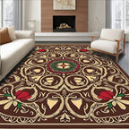 Art Nouveau Red Floral Medallion Rug
