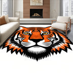 Bold Orange Tiger Face Portrait Rug