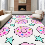 Pink Donut and Star Celebration Rug