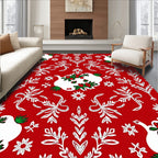 Traditional Red White Holly Berry Birds Rug