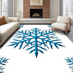 Aqua Blue Snowflake Cluster Rug