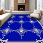 Royal Blue White Starburst Medallion Rug