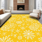 Golden Yellow Snowflakes All Over Rug
