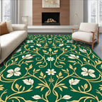 Emerald Green Floral Vine Ornament Rug