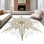 Golden Starburst Snowflake Ornament Rug