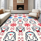 Winter Snowman Snowflake Delight Rug