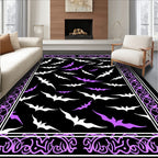 Whimsical Lavender Bat Garden Accent Rug