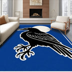 Black Raven Moon Blue Art Rug