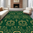 Emerald Gold Medallion Floral Repeating Rug