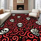 Whimsical Skull Swirl Star Rug