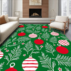 Christmas Ornaments Festive Pine Branch Rug