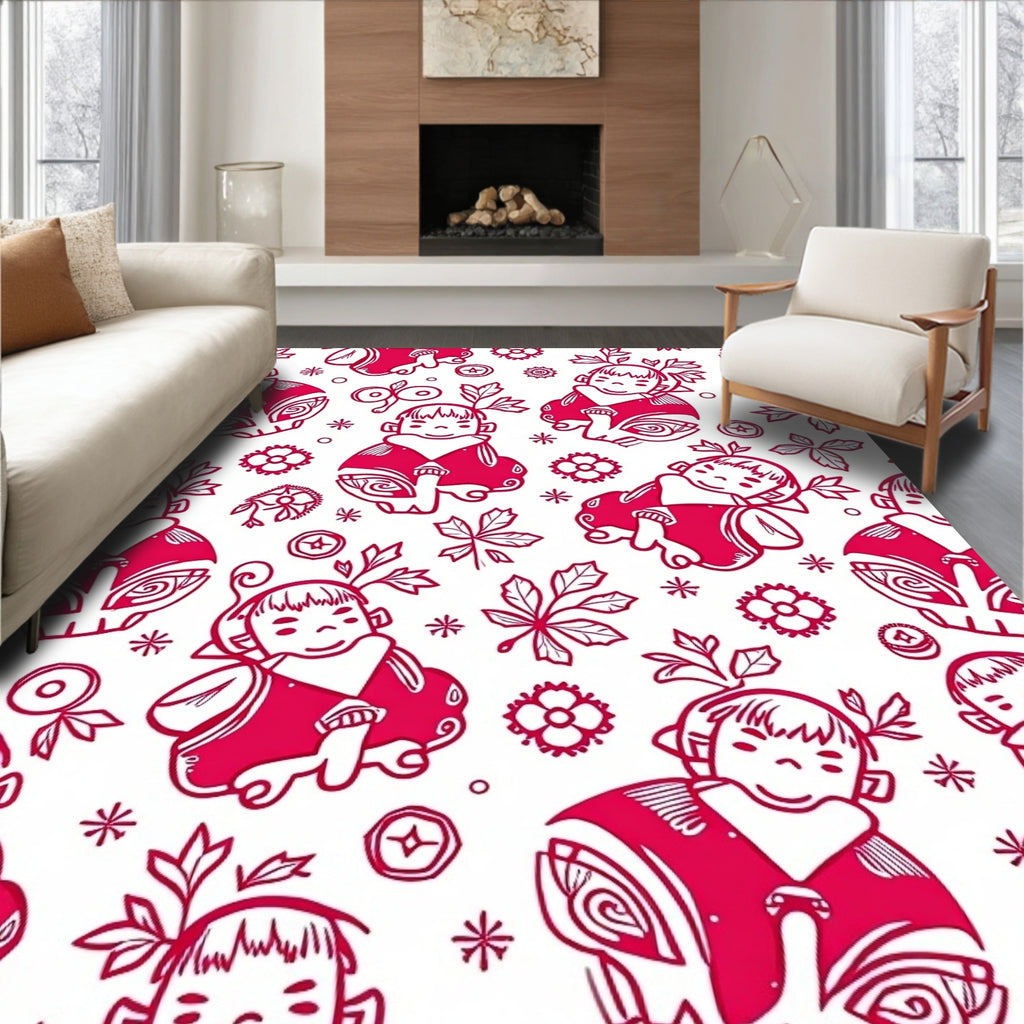 Crimson Children Flora Scatter Rug