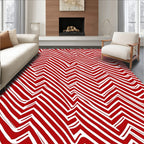 Bold Red Jagged Stripe Rug