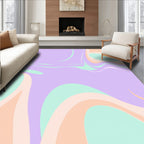 Pastel Lavender Swirl Abstract Rug