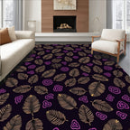 Gold Feathered Bloom Repeat Rug