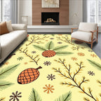 Rustic Pinecone and Snowflake Garland Rug