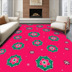 Fuchsia Pink Floral Medallion Scatter Rug
