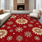 Crimson Gold Snowflake Medallion Collection Rug