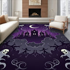 Spooky Purple Moonlit Castle Ghosts Rug