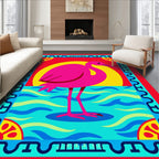 Pink Flamingo Sun Water Medallion Rug
