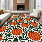 Harvest Orange Tomato Vine Whimsical Rug