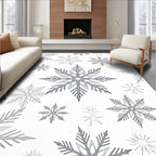 Silver Snowflake Cluster Artful Rug