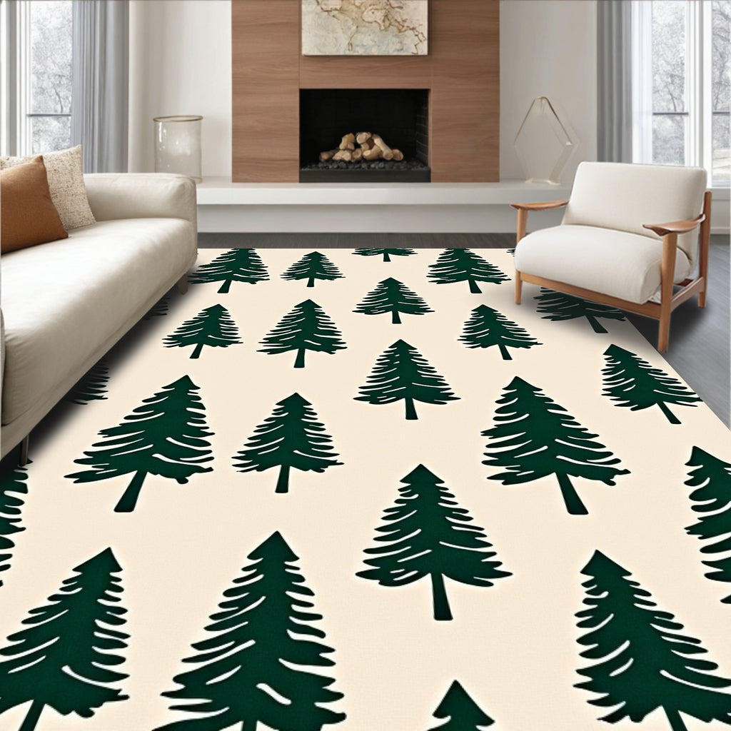 Deep Green Pine Forest Repeat Rug