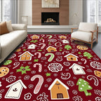 Whimsical Christmas Cookie Gingerbread Houses Rug