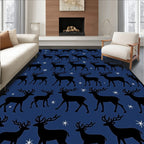Dark Blue Regal Stag Starburst Rug