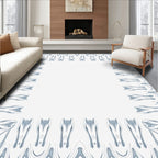 Pale Blue Art Nouveau Floral Frame Rug