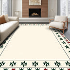 Crimson Forest Trees Border Rug