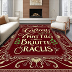 Vintage Burgundy Gold Floral Ornament Rug