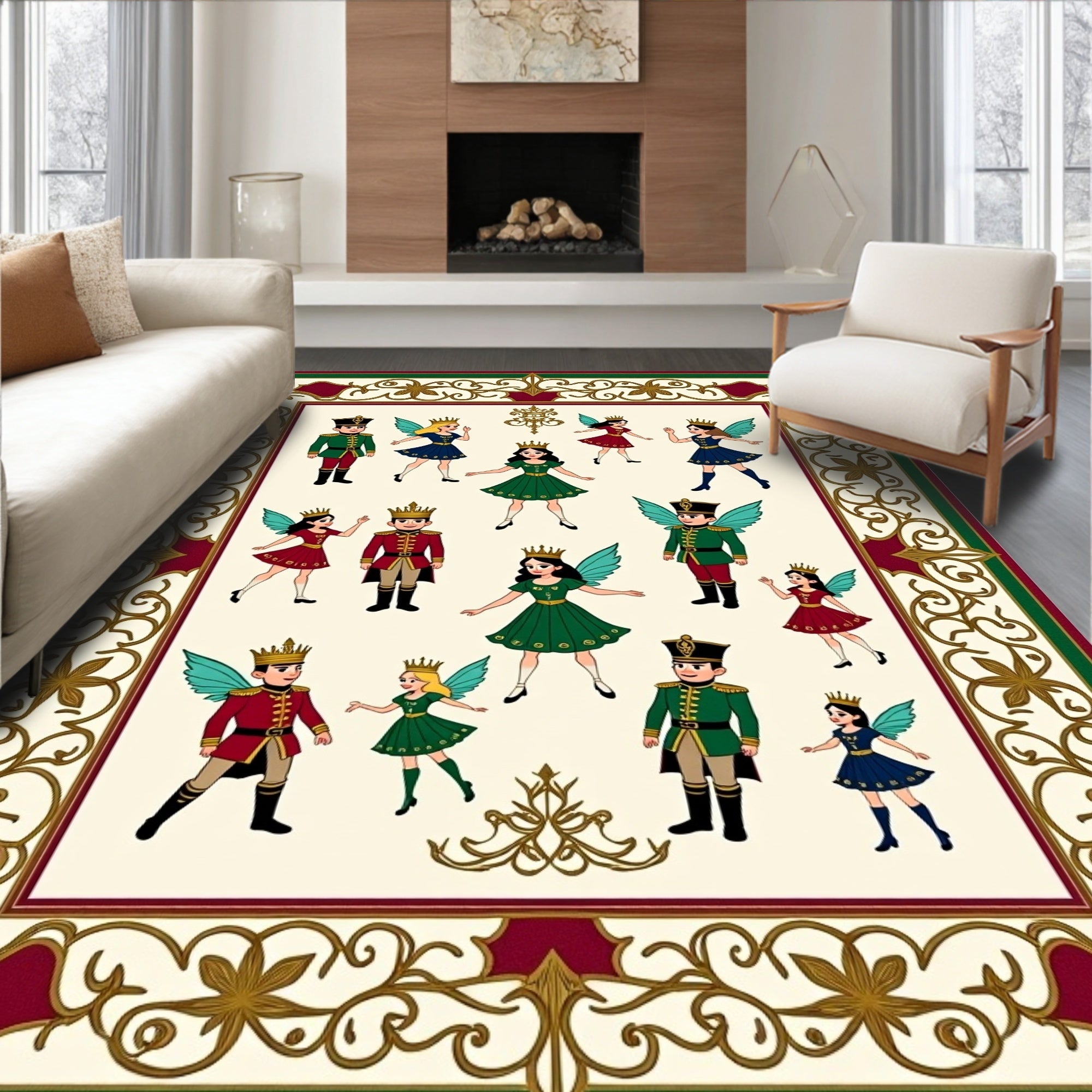 Whimsical Fairy Tale Royal Court Rug