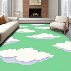 Whimsical Green Cloudscape Whimsical Rug