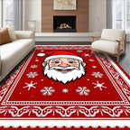 Classic Red Santa Snowflakes Bandana Rug
